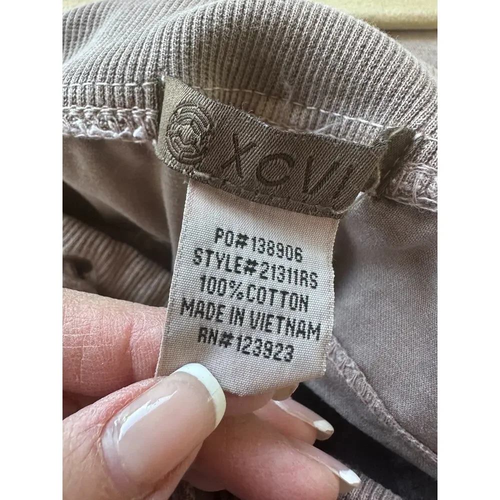 XCVI Women Beige Cargo Pants Drawstring Waist Utility Pockets Sz M Casual Street - Picture 7 of 11